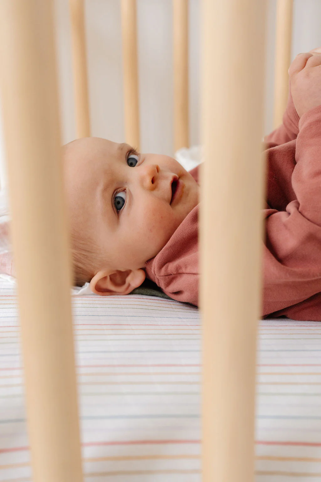 Rainbow Stripe Crib Sheet - Image 4